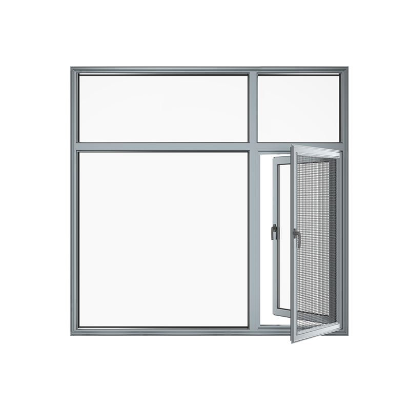 Eintürige Aluminiumflügelfenster im chinesischen Stil mit Bildschirm
