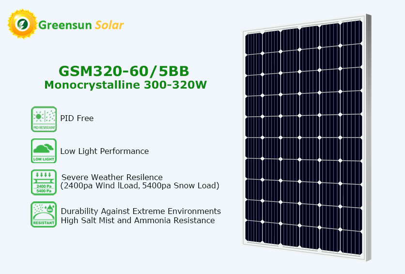 Perc Mono-Solarpanel 300 W 305 W 320 W