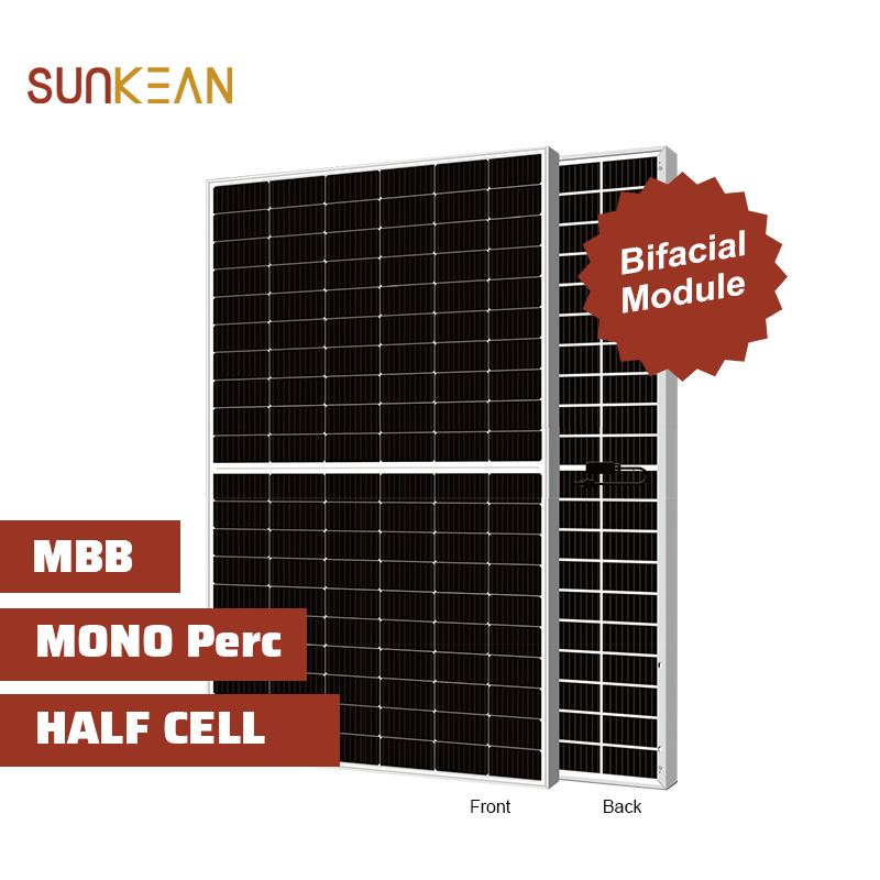 Halbzelle Mono 455 Watt Bifazial Doppelglas 120 Zellen 182 mm Zellengröße perc Solarpanel

