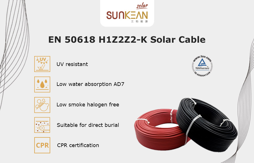 Feuerfestes Solarkabel CPR H1Z2Z2-K