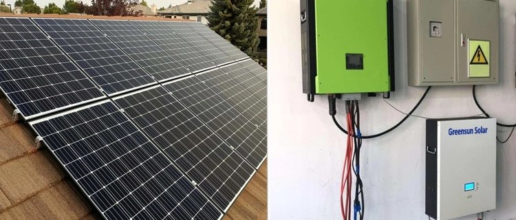 Hybrid-Solarsystem mit Batterie