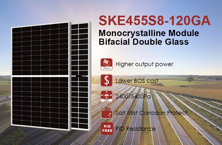 182 mm 455 W MBB Doppelglas-Solarpanel