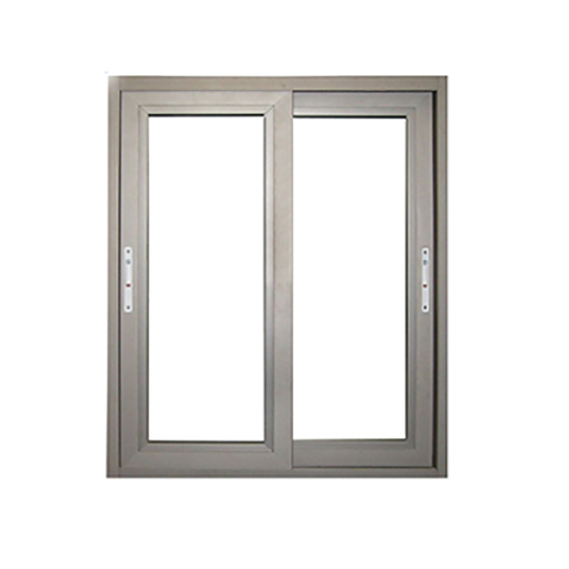 Schiebefenster aus grauem Aluminium
