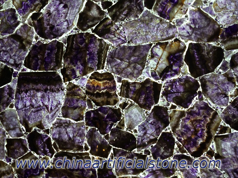 Amethyst Purple Gemstone Slabs Wandfliesen

