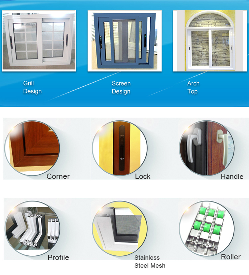 Aluminiumfenster Philippinen detaillierte Zeichnung