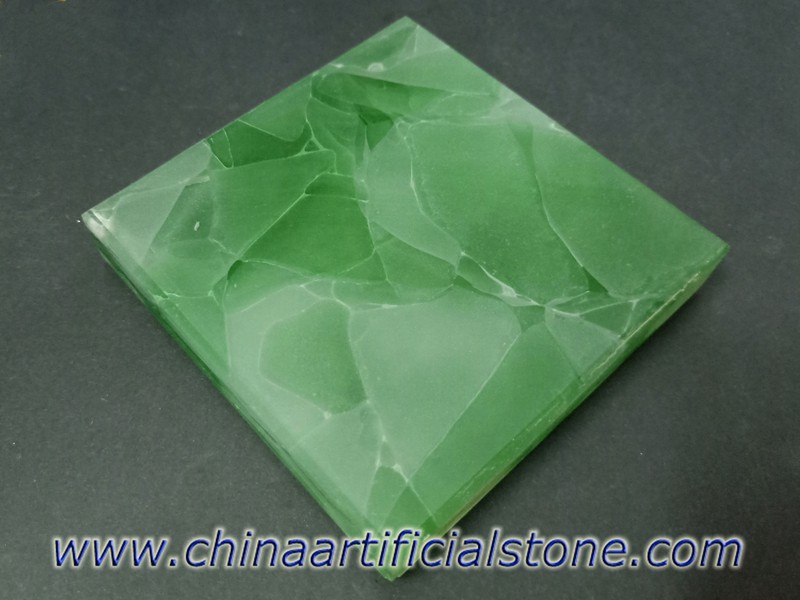 Iceberg Glass2 Grüne und weiße Jade-Glassteinplatten
