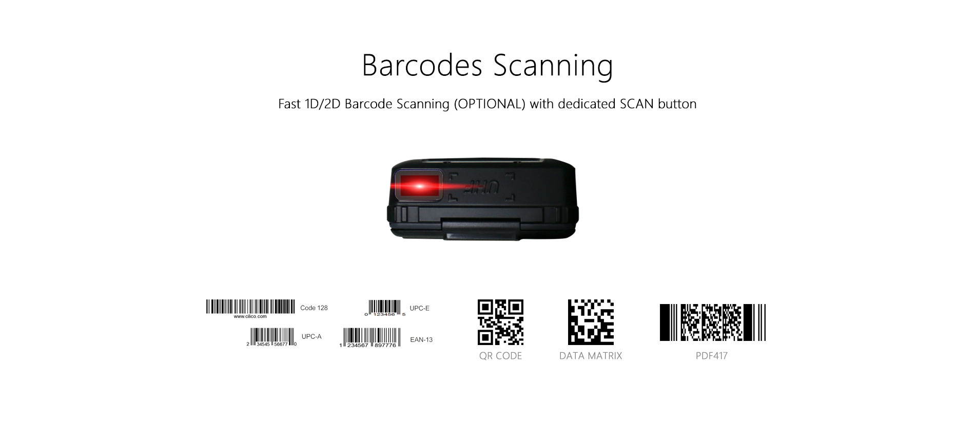 Barcode-Scanner-Smart-Gerät mit Drucker