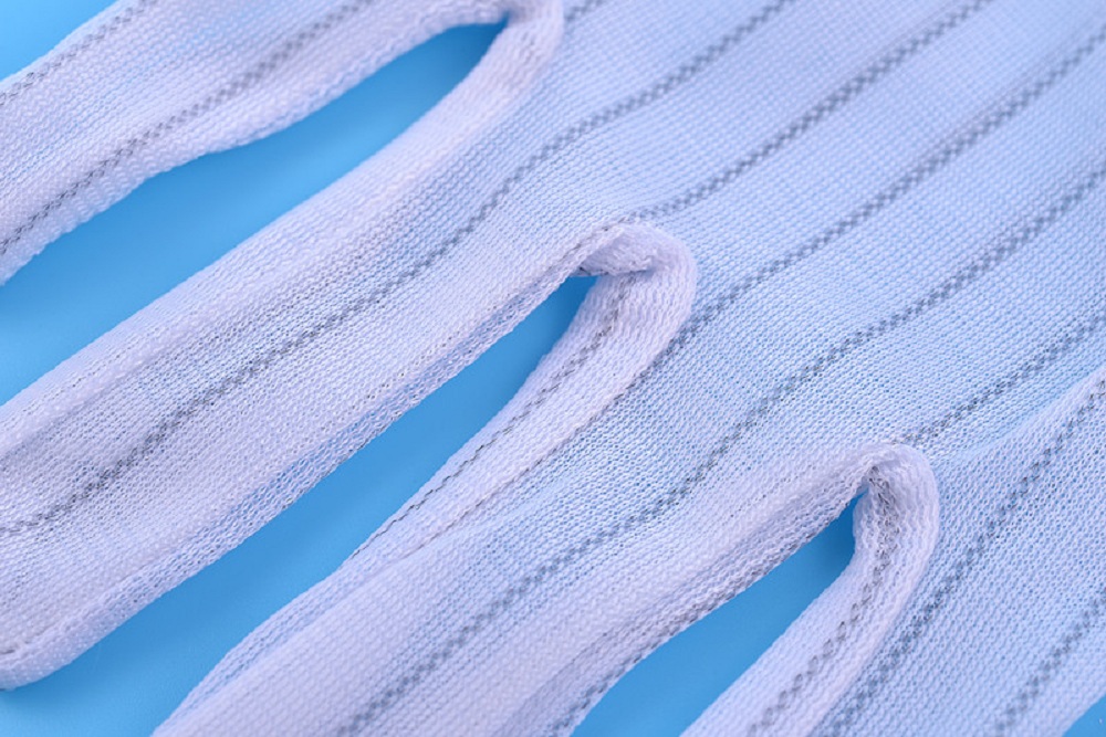 Antistatische ESD-Streifenhandschuhe aus Polyester für Reinräume
