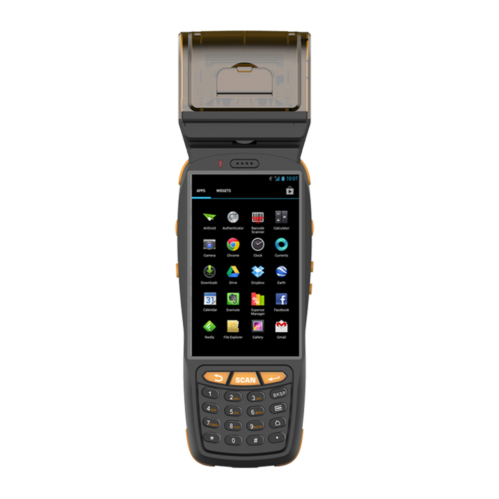 4G robuster mobiler Android-Barcode-Handheld-Scanner mit Drucker

