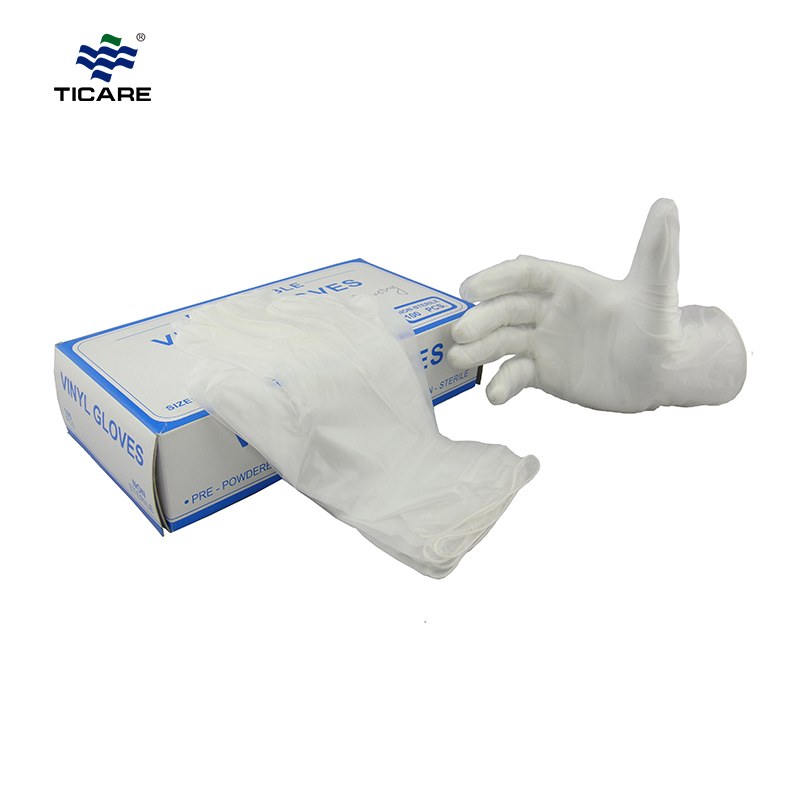 Einweg-PVC-Untersuchungs-Weißer Sicherheits-Vinylhandschuh
