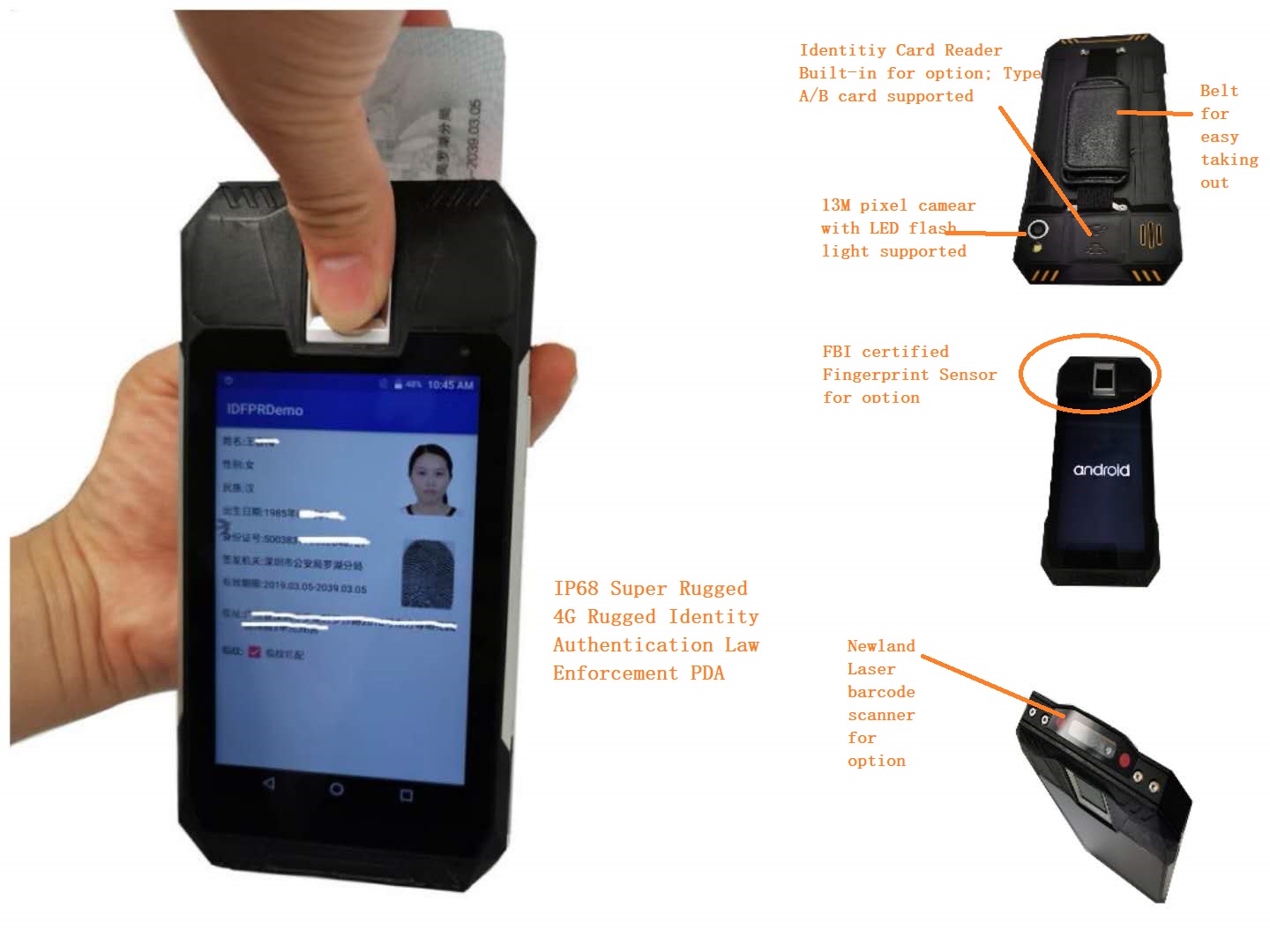 Nationaler Ausweis Biometrischer PDA