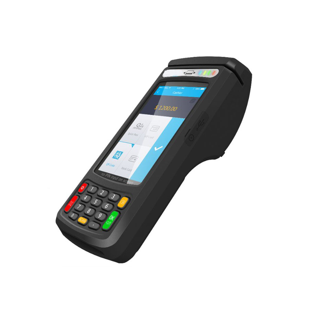 4G Android 7.0 EMV-zertifizierter biometrischer Fingerabdruck eSIM MPOS mit Smartcard-Lesegerät
