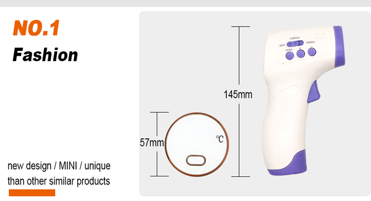 Tragbares digitales Taschenthermometer in runder Form ohne Berührung