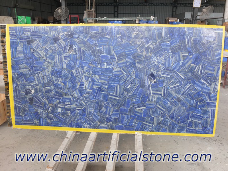 Blaue Edelstein-Lapislazuli-Ader geschnittene Fliesenplatten
