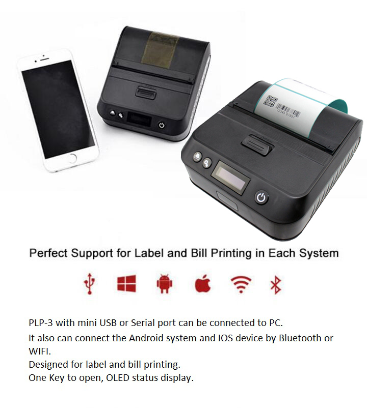 PLP-3 80 mm mobiler Thermo-Etikettendrucker