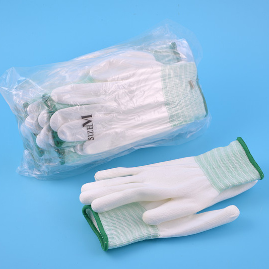Rutschfeste Nylon-Handschuhe Palmen PU-beschichtete Handschuhe
