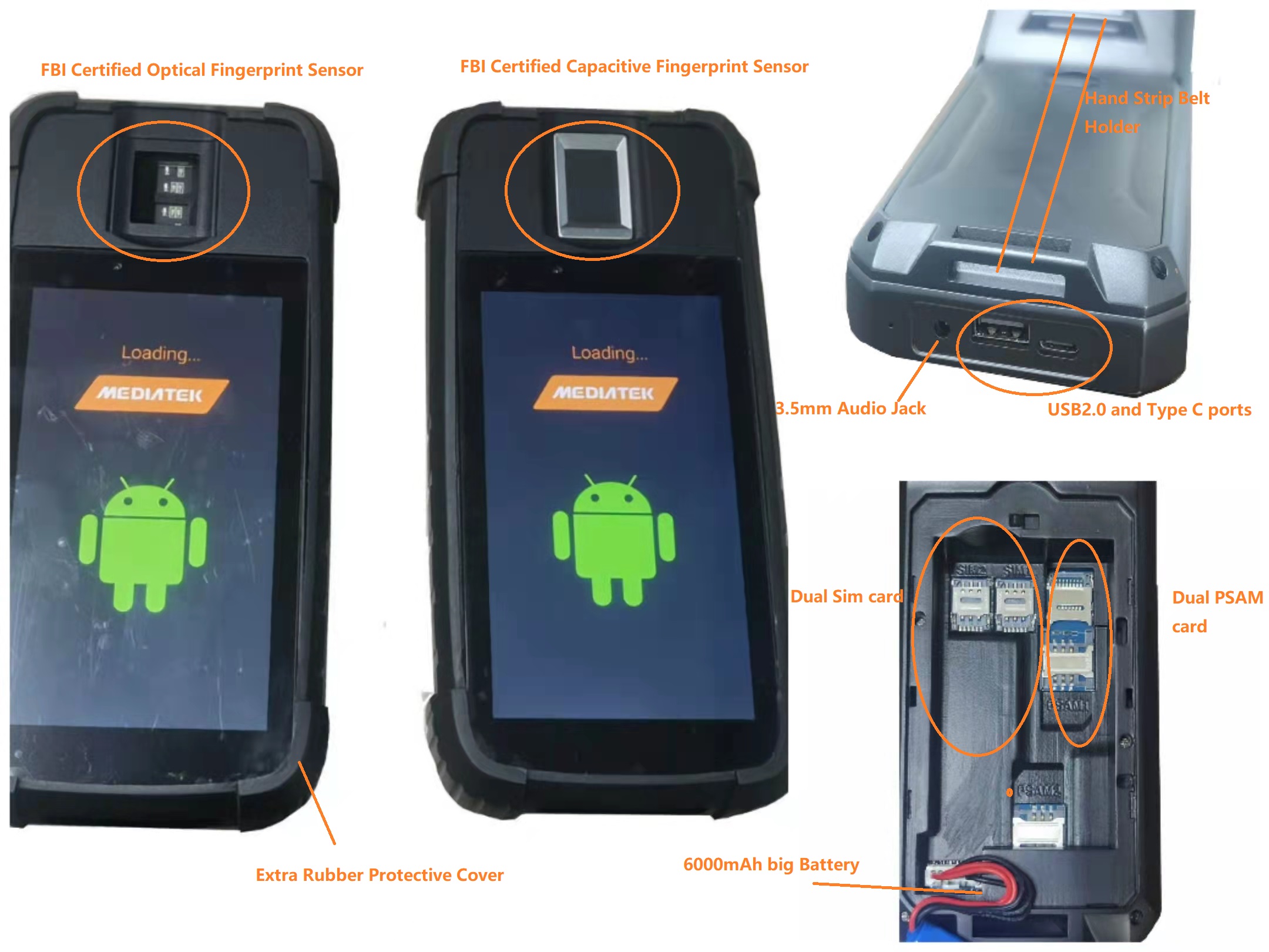 4G Dual-USB-Fingerabdruck-Android