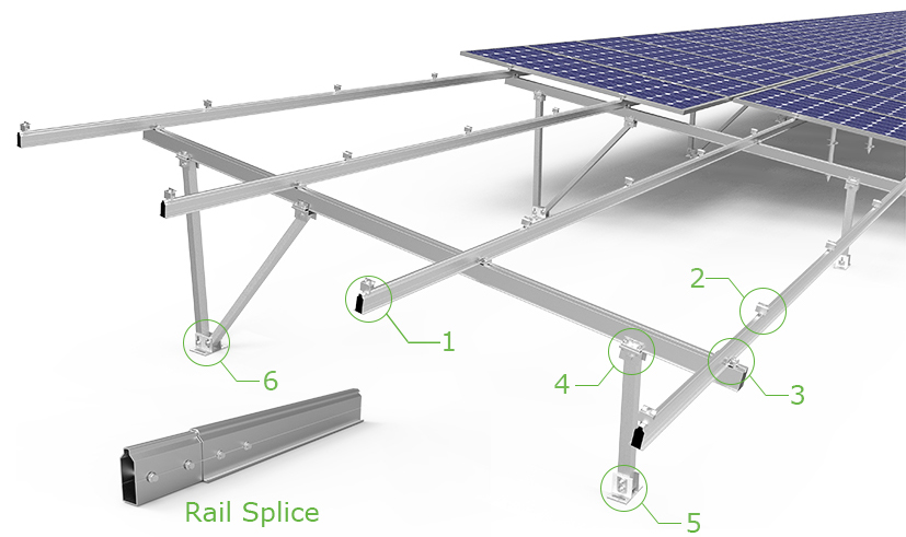 Aluminium-Bodenmontagesystem vom Typ CP-KC-A