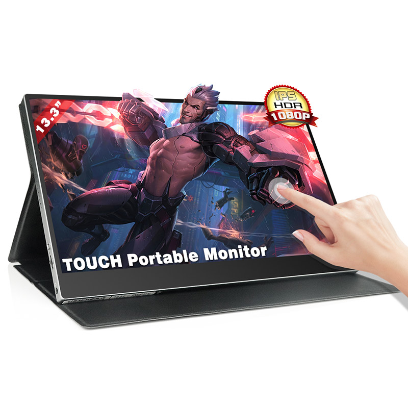 Voll funktionsfähiger tragbarer 13,3-Zoll-Touchscreen-Monitor mit USB-Typ-C für Laptops
