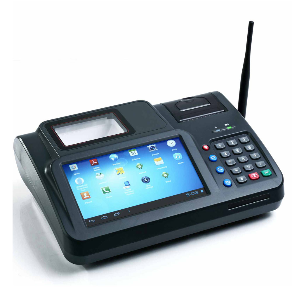 7-Zoll-Android-Fingerabdruck-Countertop-Terminal-POS-Lotteriesystem mit Drucker
