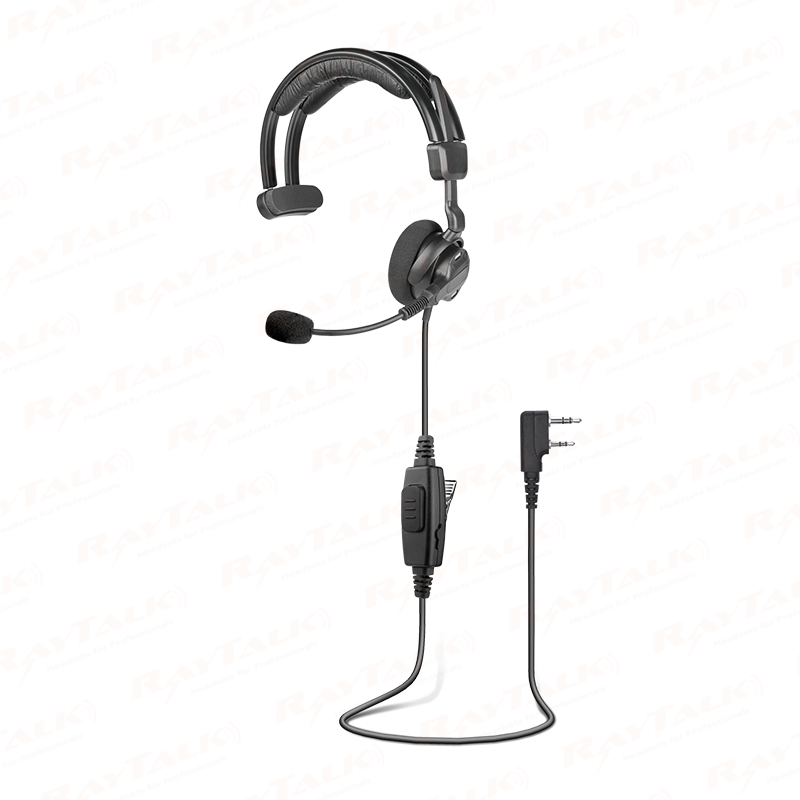 RHS-1519A Funkkopfhörer mit mittlerer Beanspruchung über dem Kopf, Einohr-Kopfhörer mit Rauschunterdrückungsmikrofon und PTT
