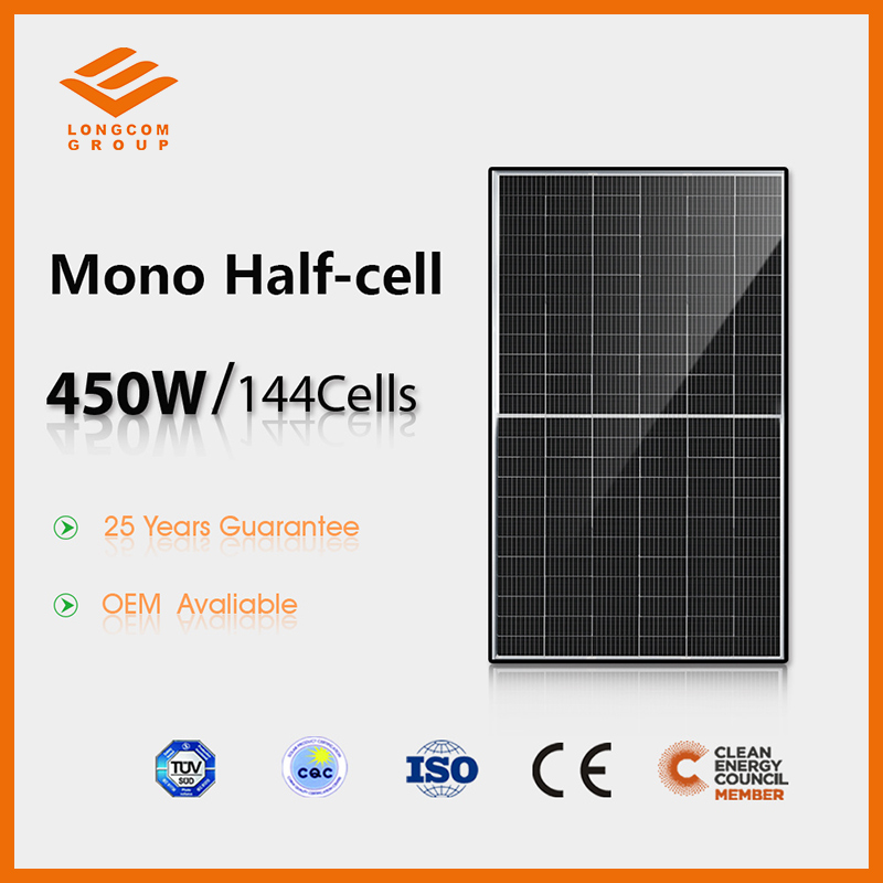 450 Watt 9BB TÜV-zertifiziertes Halbzellen-Solarmodul
