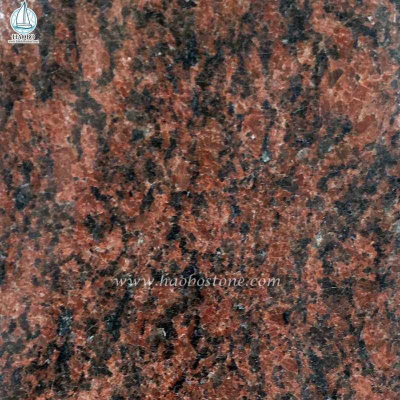 Natürlicher Granit Vanga Red geschnitzter Herz-Grabstein
