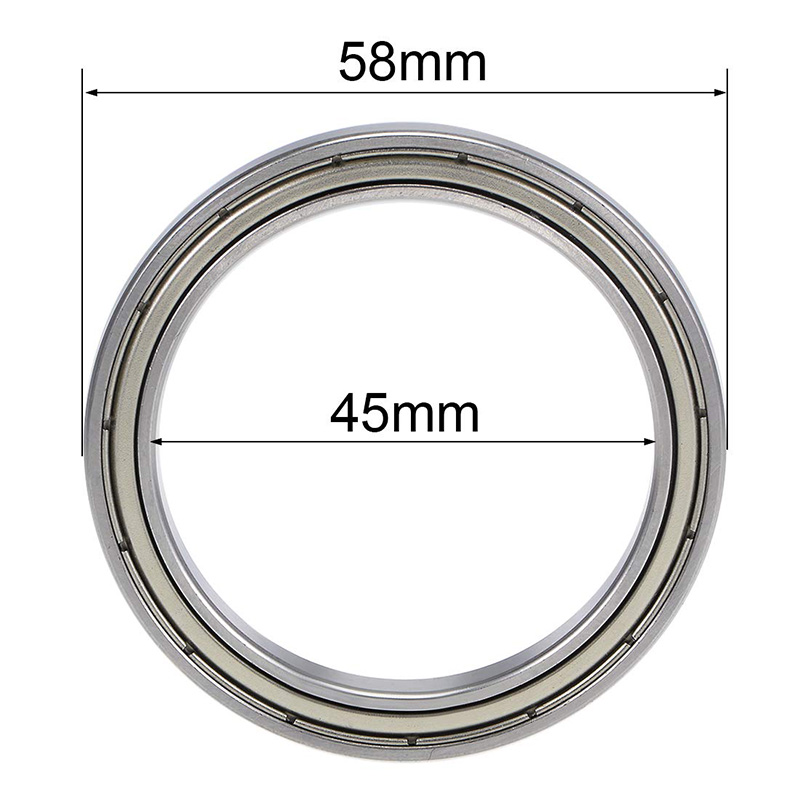 Chromstahl 6809ZZ Kugellager 45 mm x 58 mm x 7 mm Rillenkugellager doppelt abgeschirmt
