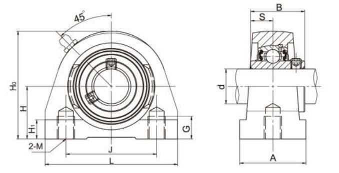 Stehlager mit Gewindebasis UCPW208