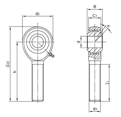 JMX12T Stahlstangenkopflager