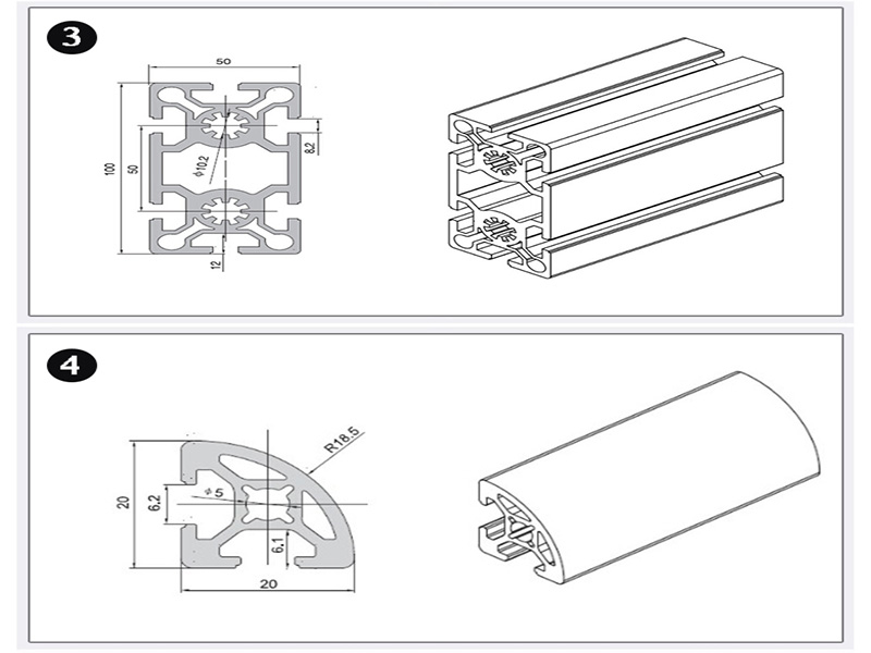 Aluminiumprofil Porzellan