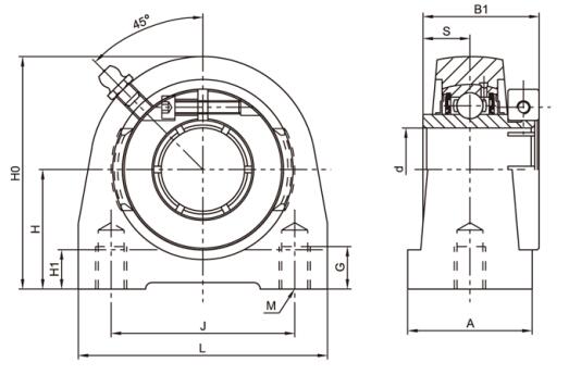 Edelstahl-Lagerblock SSUEPA205-14