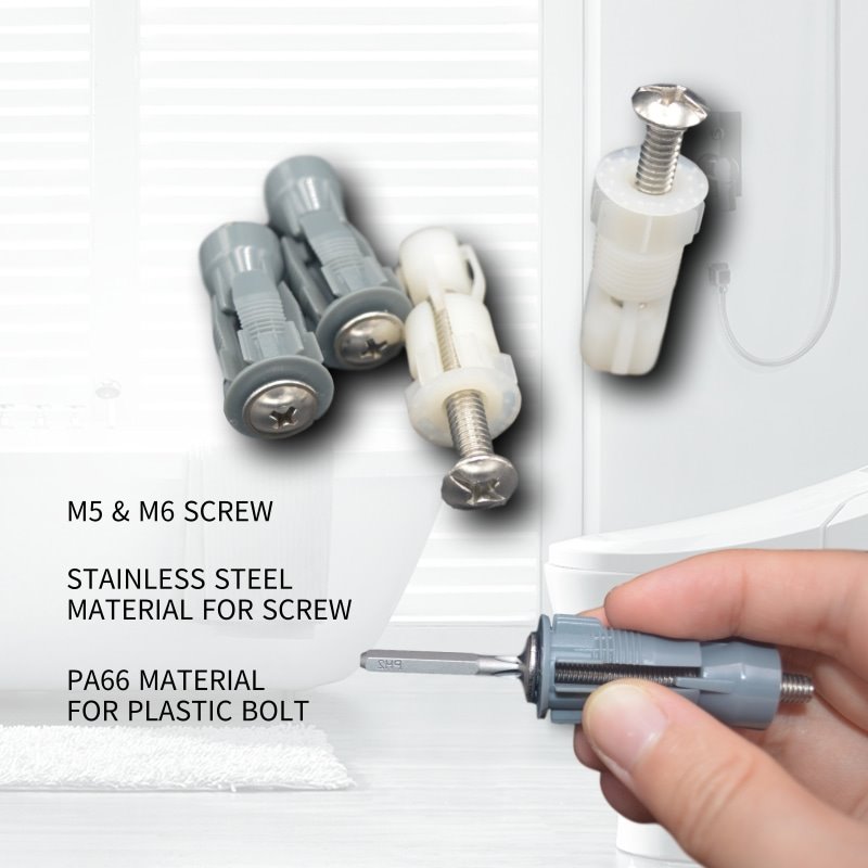 Abnehmbares graues Ersatz-Kit für Toilettensitzbefestigungen
