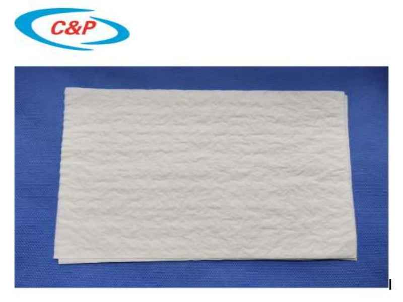 CE ISO 13485-Zertifikat Hochwertiges 30 * 40 cm weißes Einweg-Handtuchpapier für medizinische Zwecke
