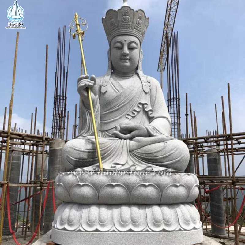 Naturstein-Granit-handgeschnitzte Tempel-buddhistische Statue
