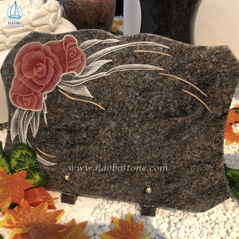 Paradiso-Granit-Blumenradierungs-Gedenktafel
