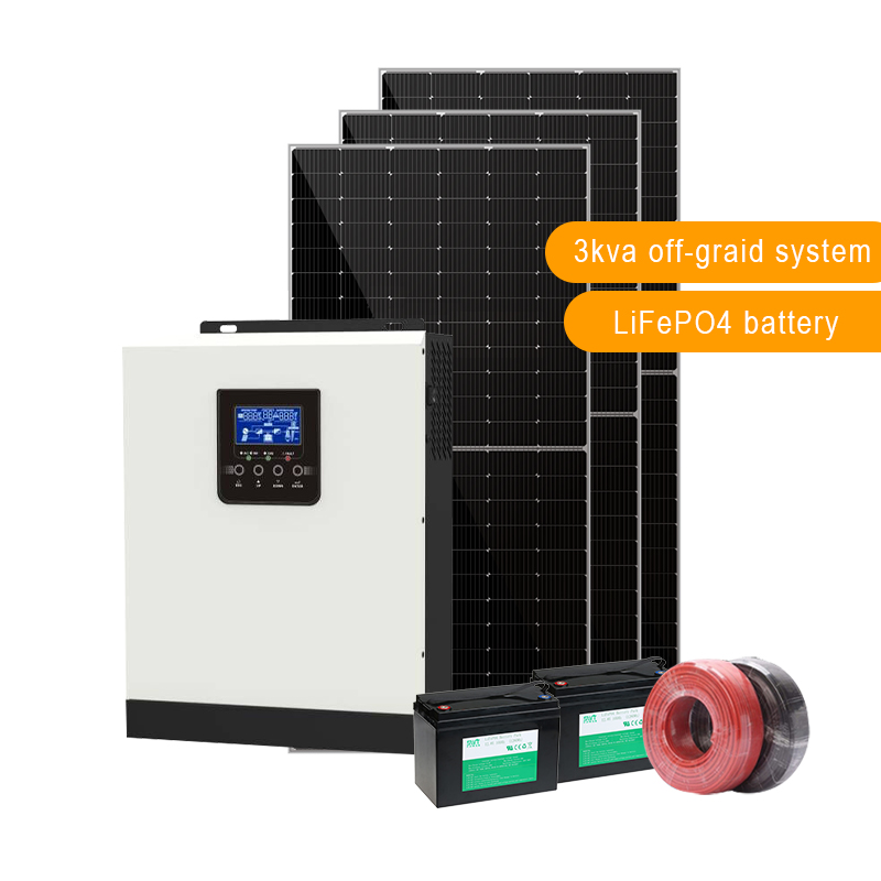 Solarsystem Home Power Kit 3 kVA Mini-Heim-Solarsysteme komplett mit Blei-Säure-Batterie
