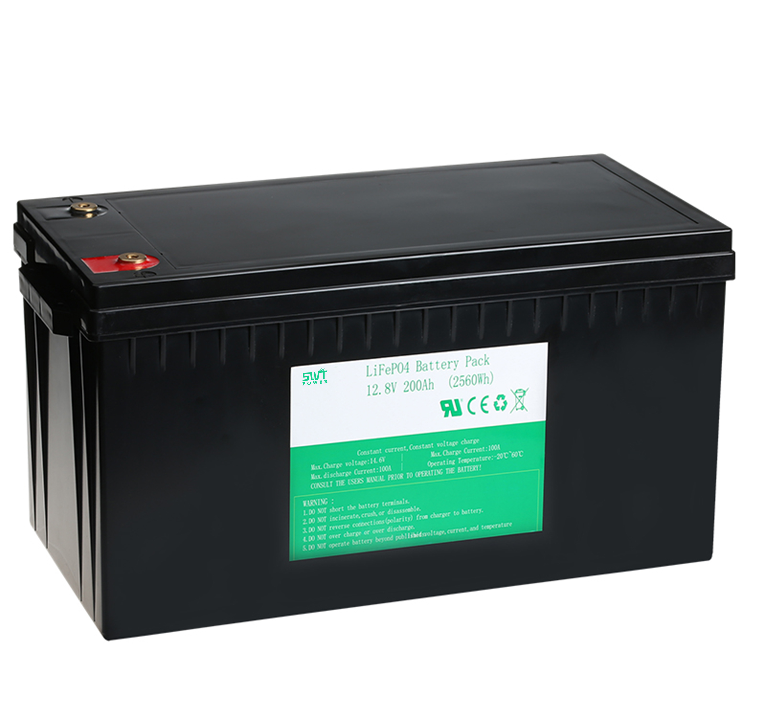 Deep Cylce LiFePO4 Batterie 12V 100AH ​​Lithium-Eisen-Batteriespeichersystem
