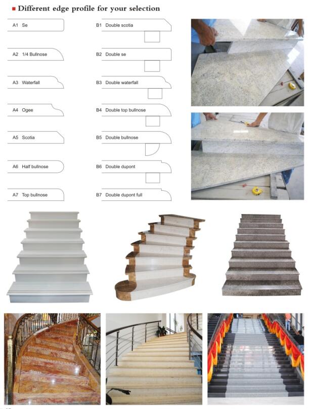 Polierte Treppe und Setzstufen aus Granit G603