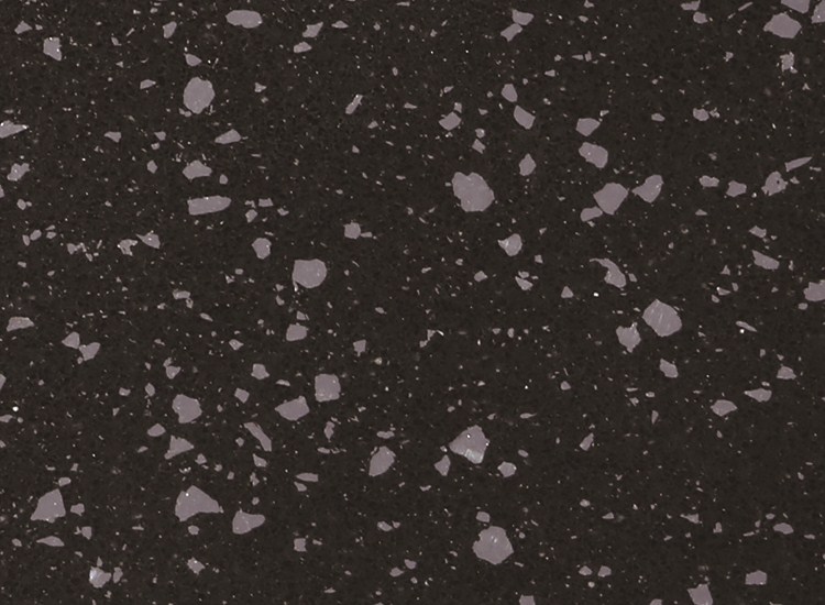 fließende silber-schwarze Mischfarben-Quarzplatte
