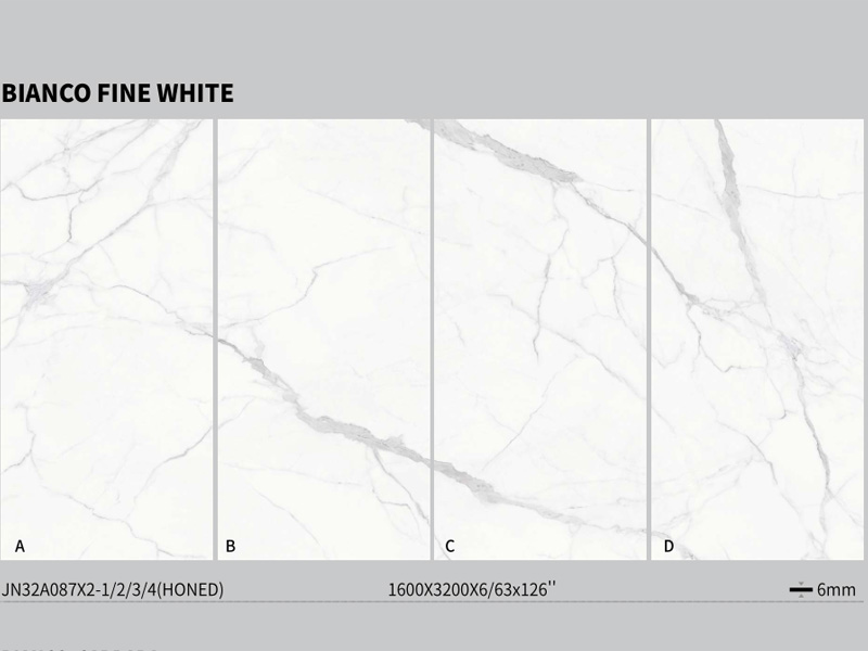 Bianco Fine White Engineered Sinter Stone Wandfliesen
