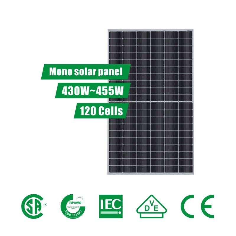 7 Zoll 120 Zellen (430 ~ 455 W) halbgeschnittenes PERC-Solarmodul
