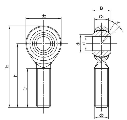 SPOSB3EC Edelstahl-Gelenkkopflager