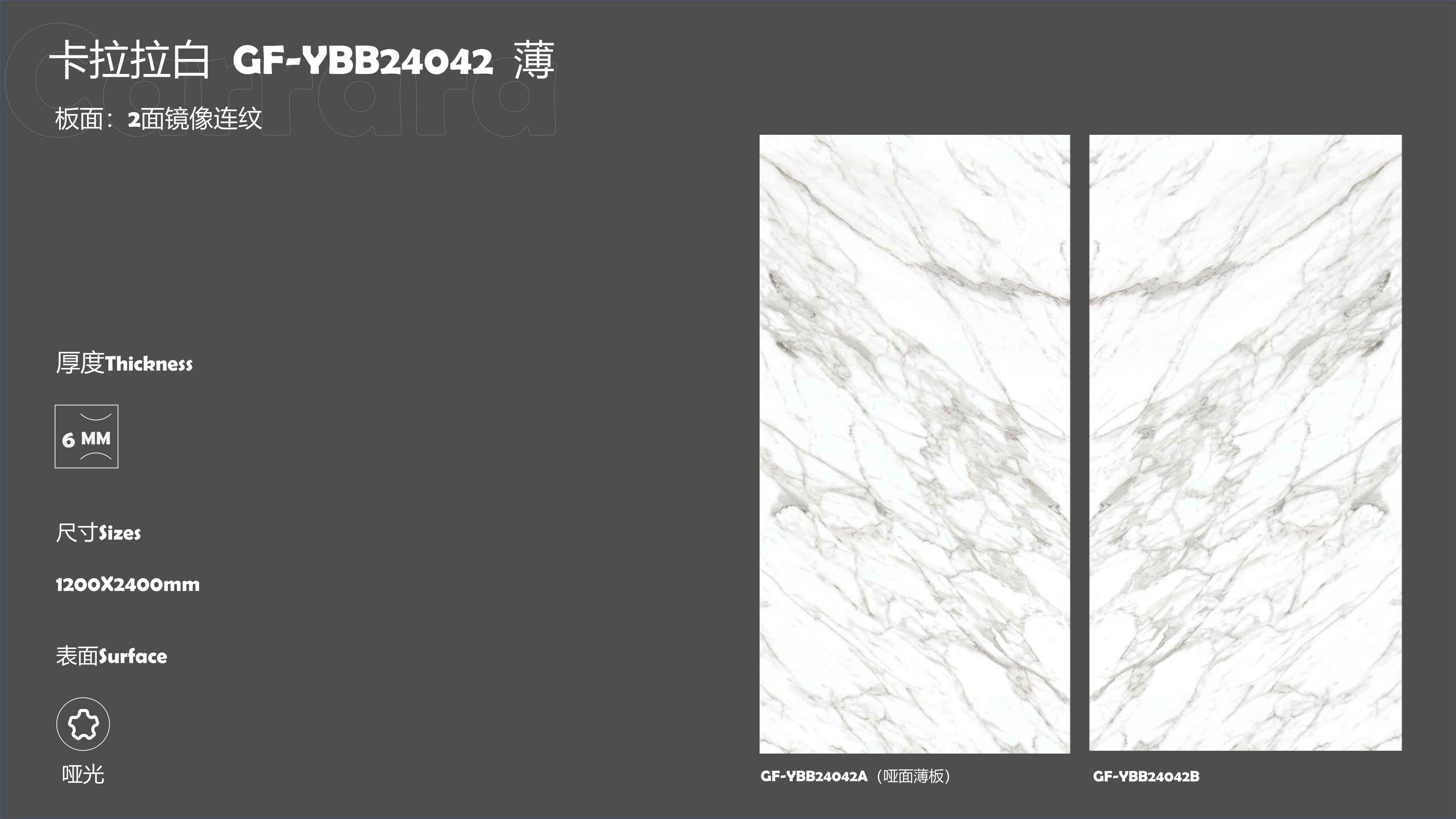 Carrara White Book Passende Porzellanplatten 2400x1200x6mm
