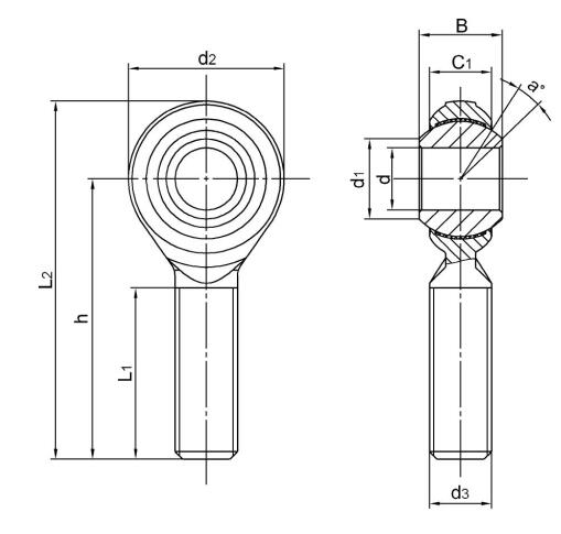 Edelstahl-Gelenkkopflager SPOS20EC