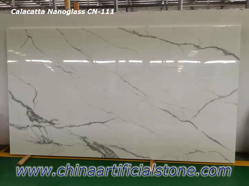 China Calacutta White Nano Kristallglas Steinplatten
