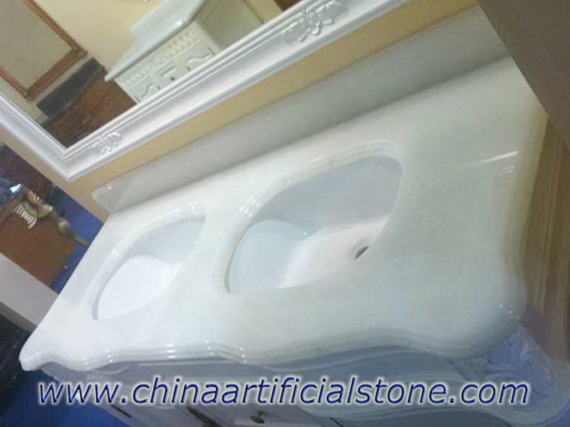 Ash White Jade Glass2 Waschtischplatten