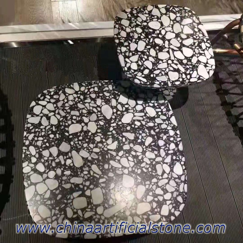 Cobble Black Terrazzo-Tischplatten