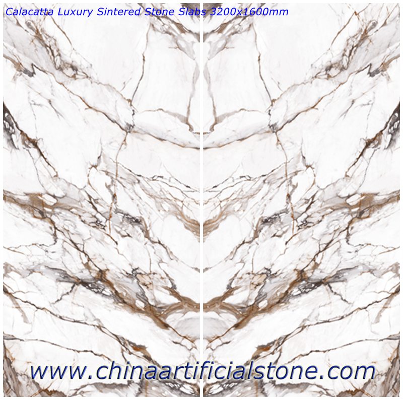 12 mm Calacatta Luxus gesinterte Steinplatten
