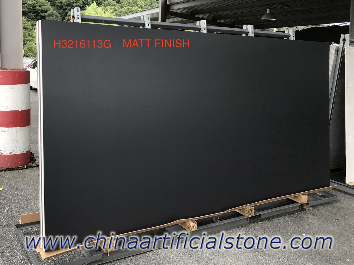 Pure Black Sintered Stone Porzellanplatten 3200 x 1600 mm Matt
